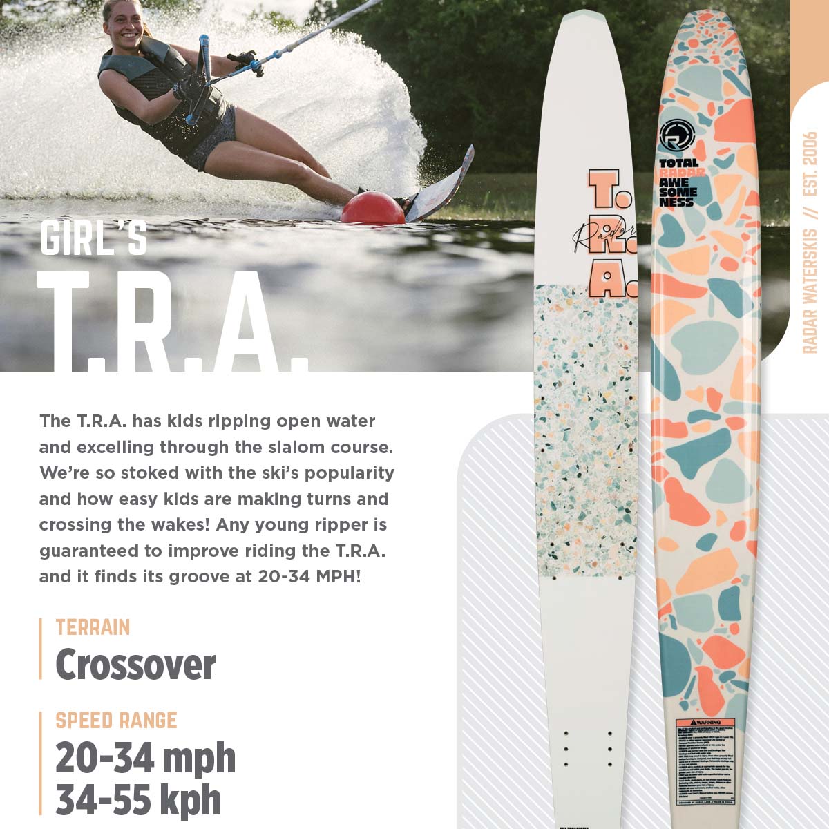 Radar T.R.A. Girl's Water Ski 2025
