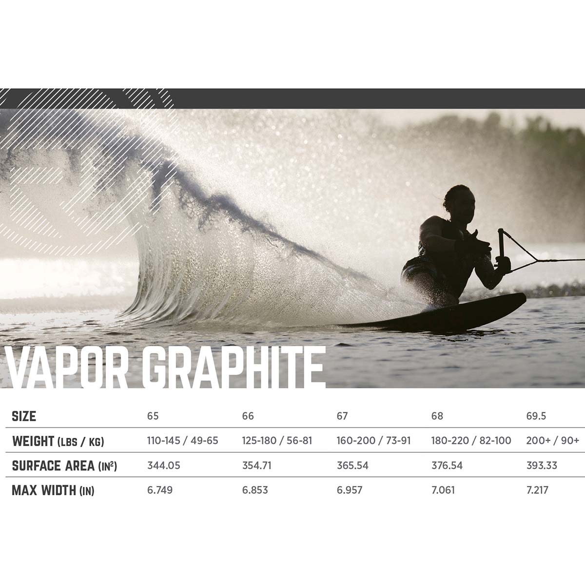 Radar Graphite Vapor Water Ski 2025
