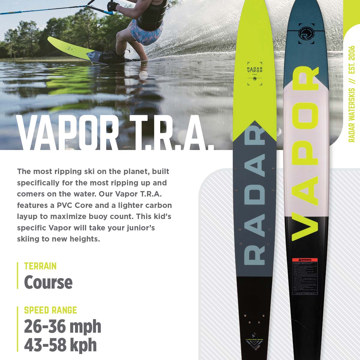 Radar T.R.A. Vapor Water Ski 2025