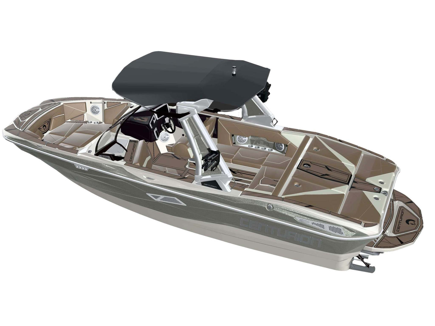 2026 Centurion NV243 - White Frost / Olive Pewter Flake - BoardCo Boats
