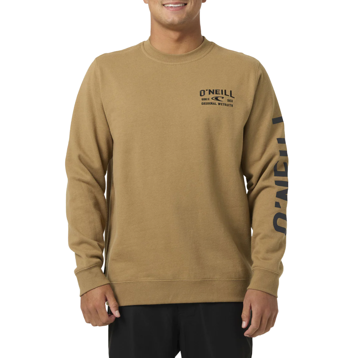 O'Neill Fifty Two Cliffs Crew Neck Neck Fleec in Dark Khaki