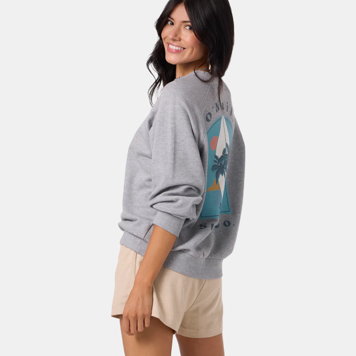 O'Neill Boardwalk Crew Neck Fleece in Heather Ash