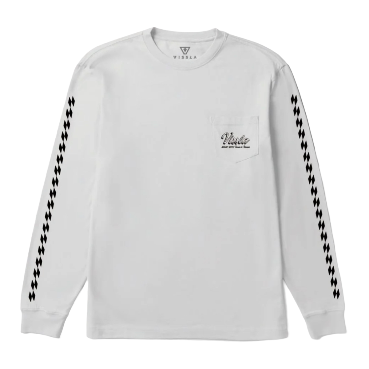 Vissla Handmade Premium Long Sleeve Pocket Tee in White