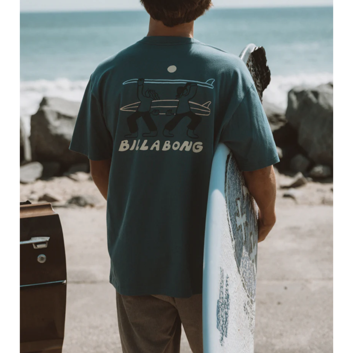 Billabong Split The Peak Short Sleeve Tee in Steel Blue