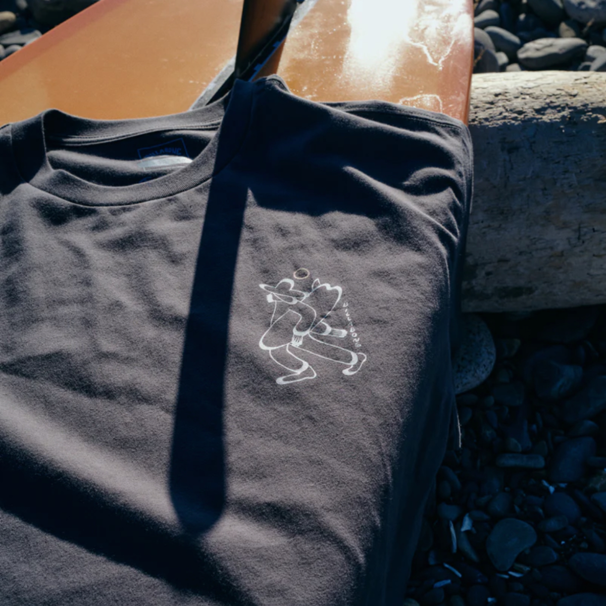 Billabong Up The Beach Short Sleeve Tee in Char