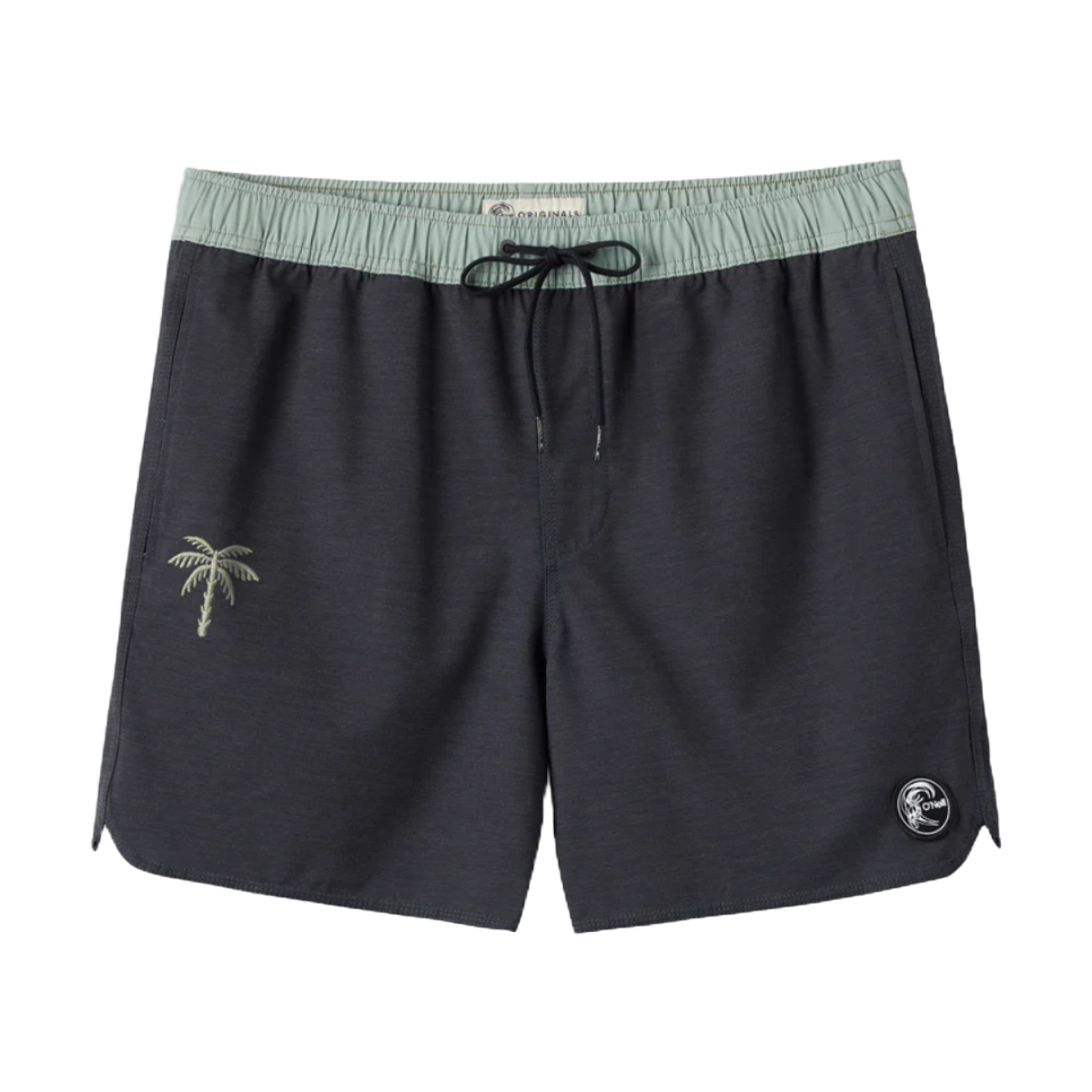 O'Neill OG Scallop Solid Volley 16" Boardshorts in Black