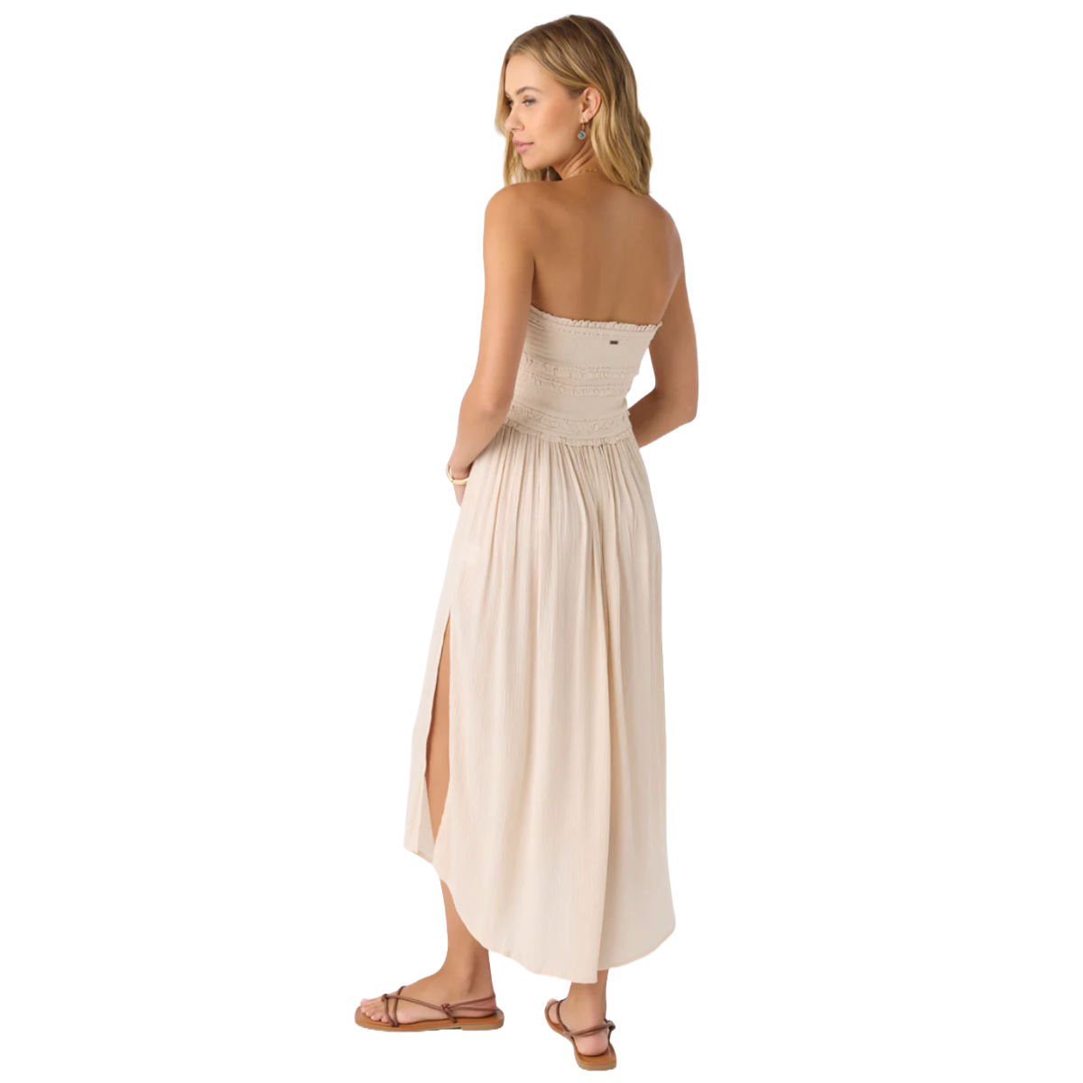 O'Neill Devyn Strapless Midi Dress in Tapioca