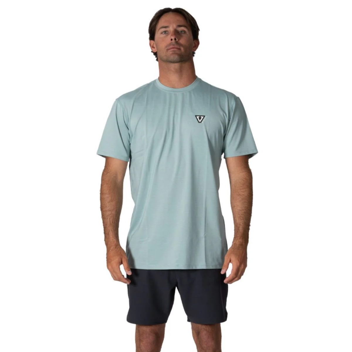 Vissla Twisted Eco Short Sleeve Sun Shirt in Sea Green Heather