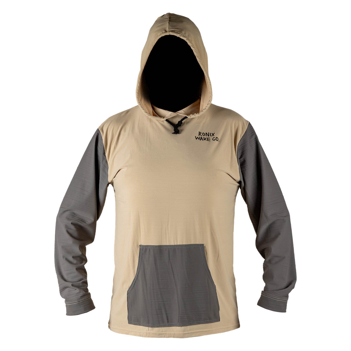 Ronix Men's UV Shade Wick Dry Hoodie in Sand / Charcoal