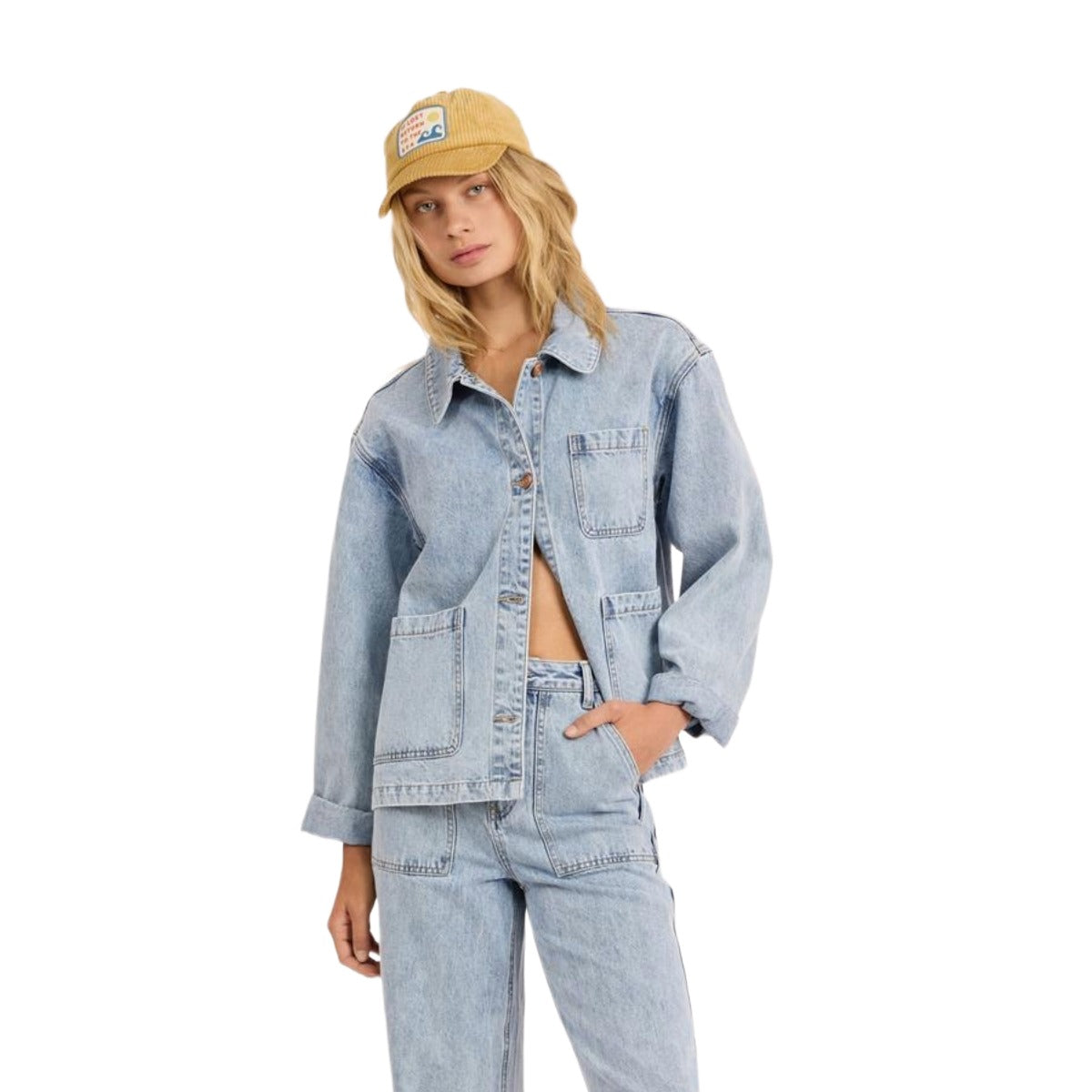 Sisstr Mason Long Sleeve Jacket in Vintage Indigo