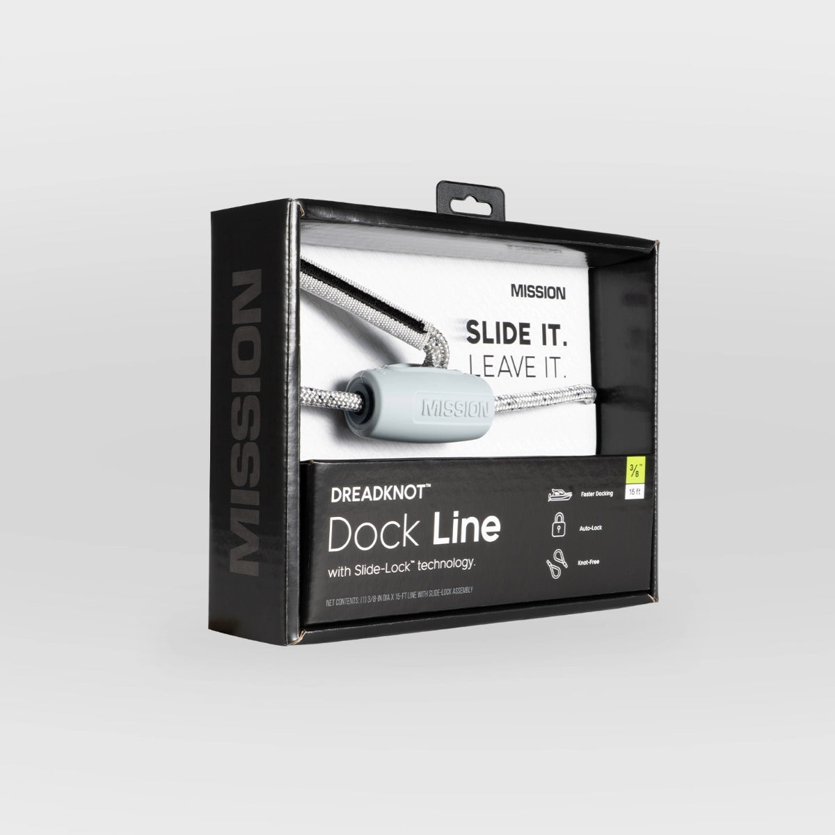Mission Dreadknot Dock Line 1/2in. 25ft. in Grey