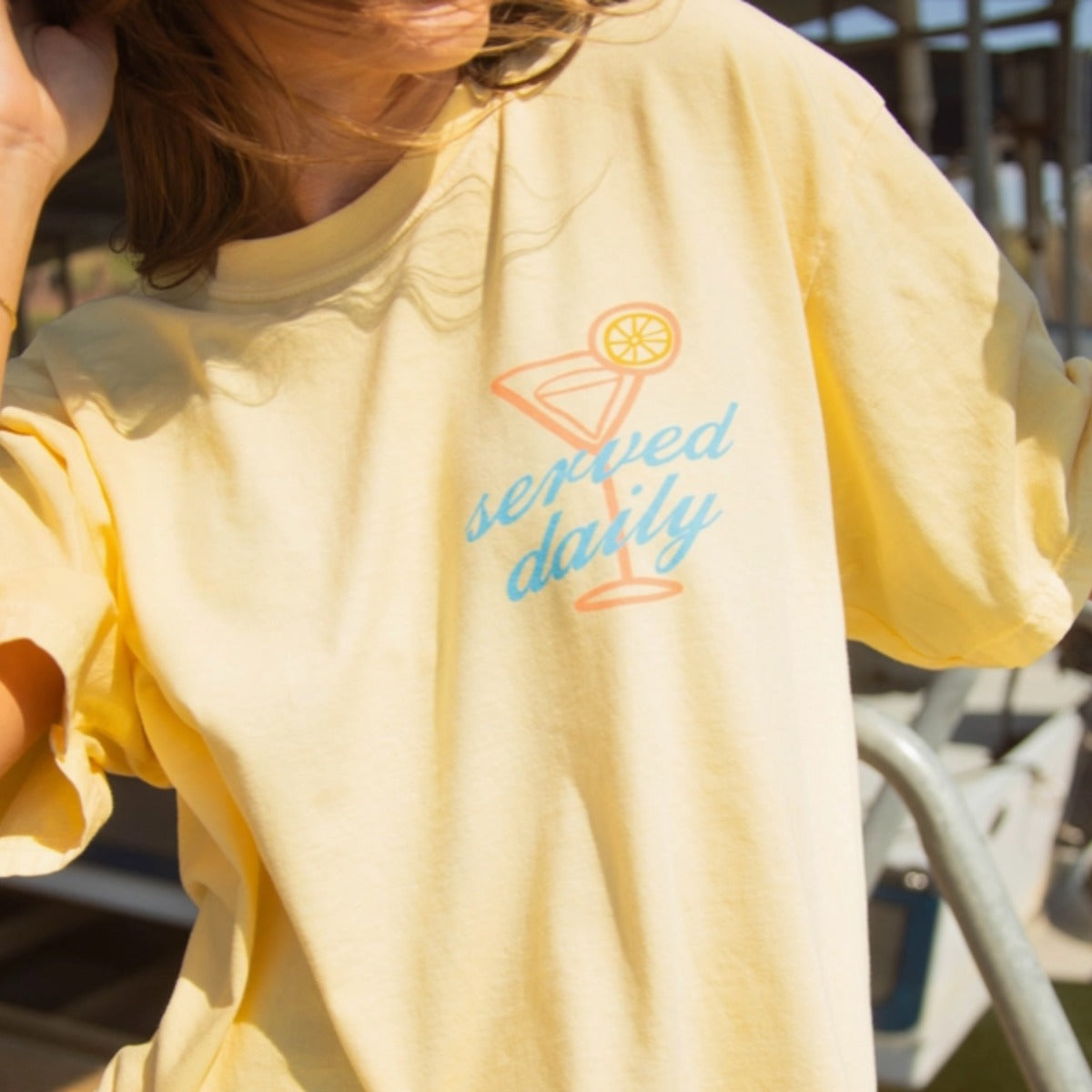 Charlie Southern Lake Docktails Tee in Yellow