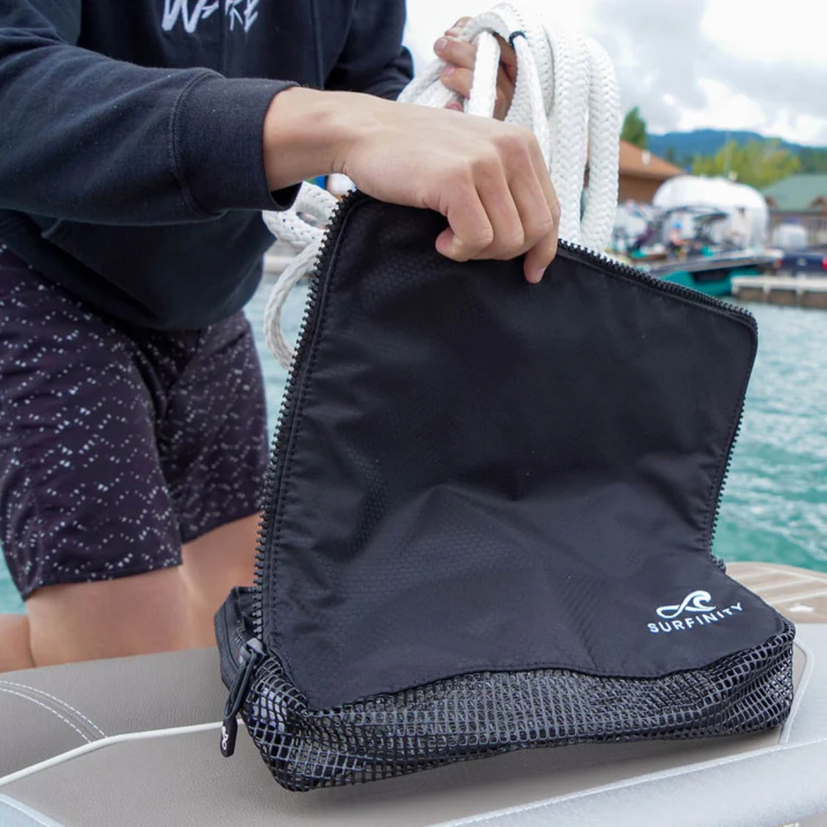 Surfinity Rope Bag in Black