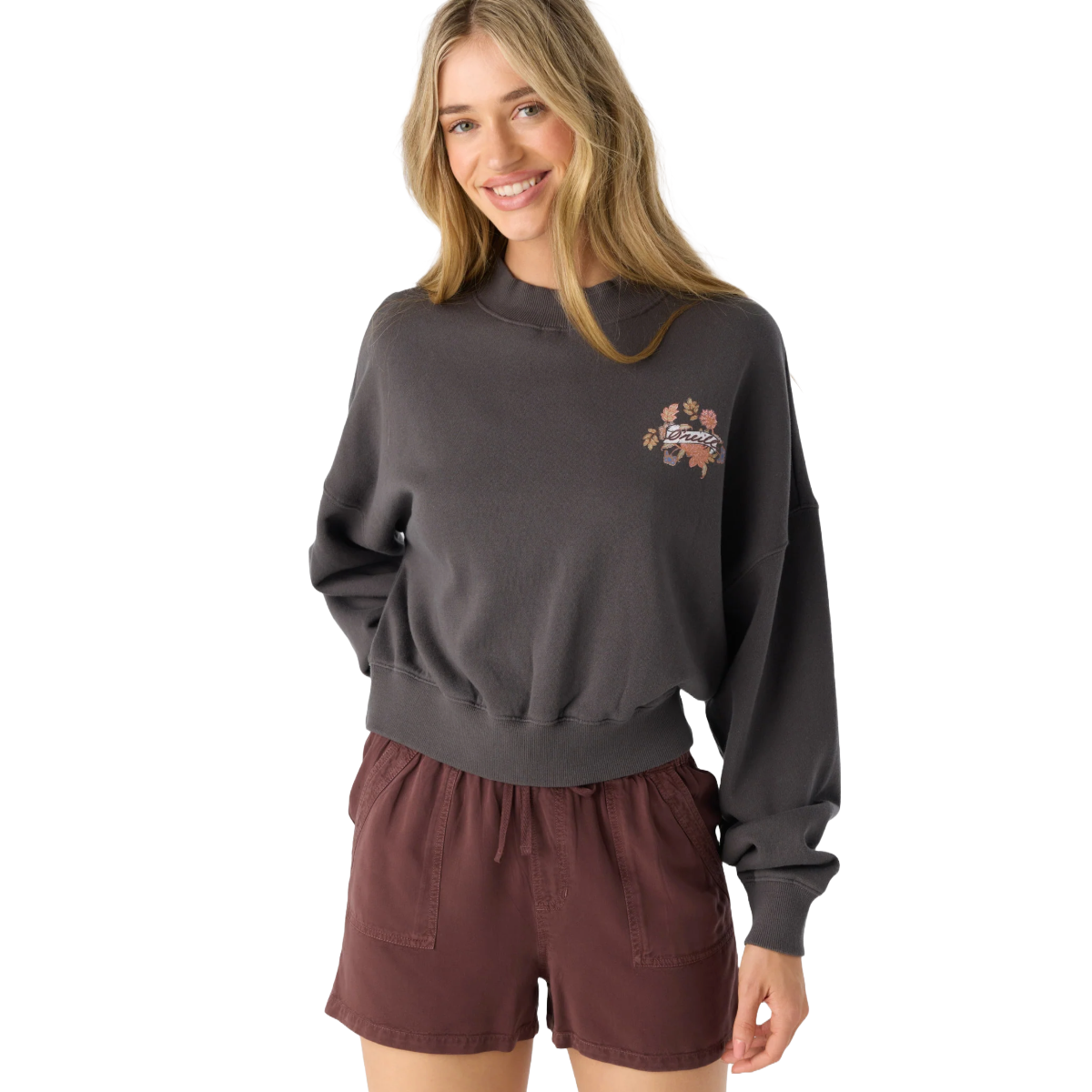 O'Neill Moment Crop in Washed Black