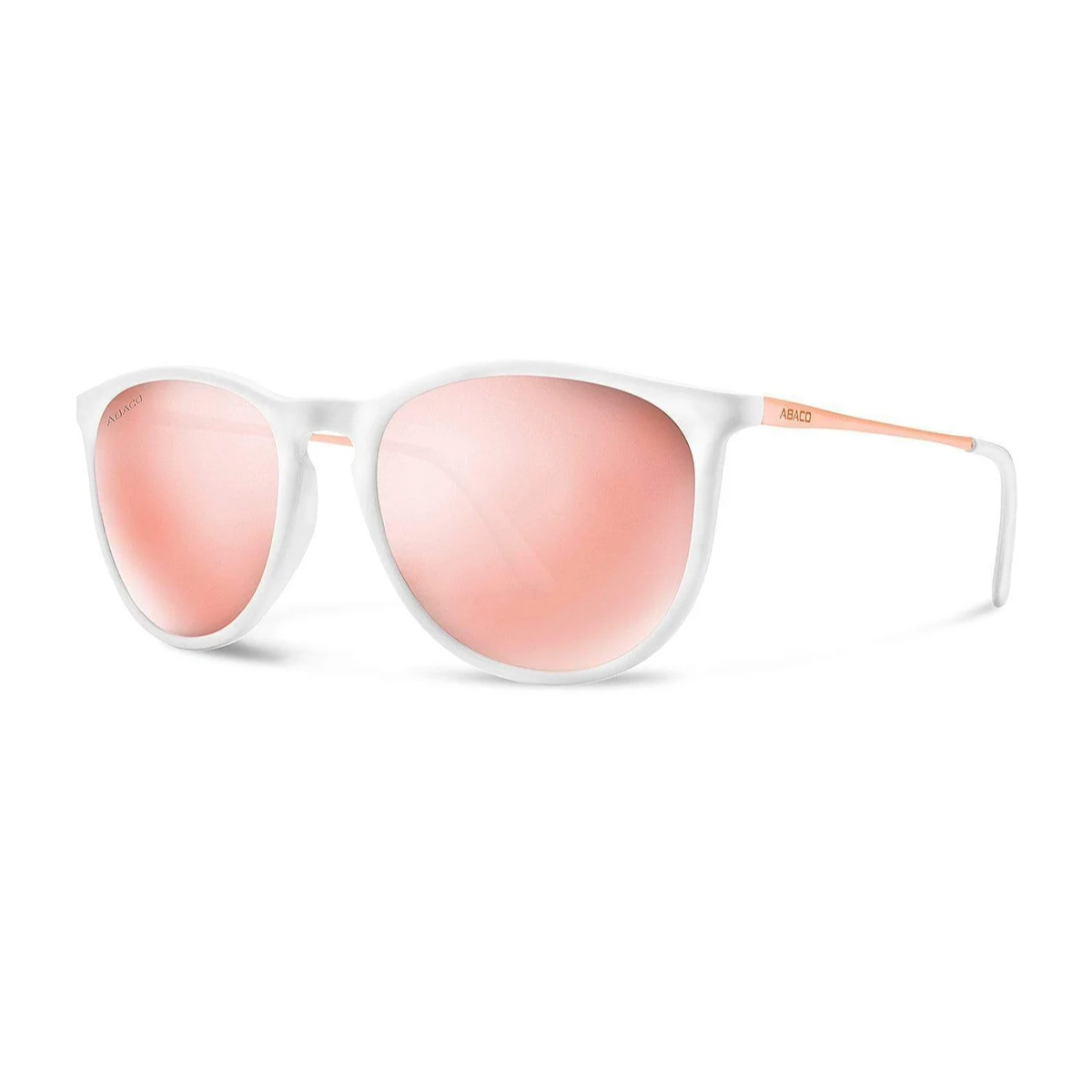 Abaco Piper Sunglasses in White/Rose Gold Mirror