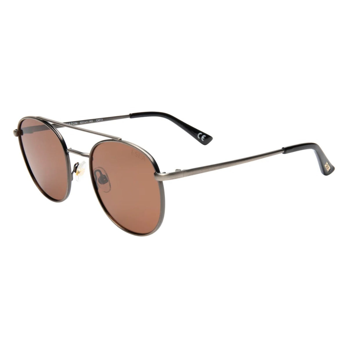 I-Sea Easton Sunglasses in Gunmetal/ Brown