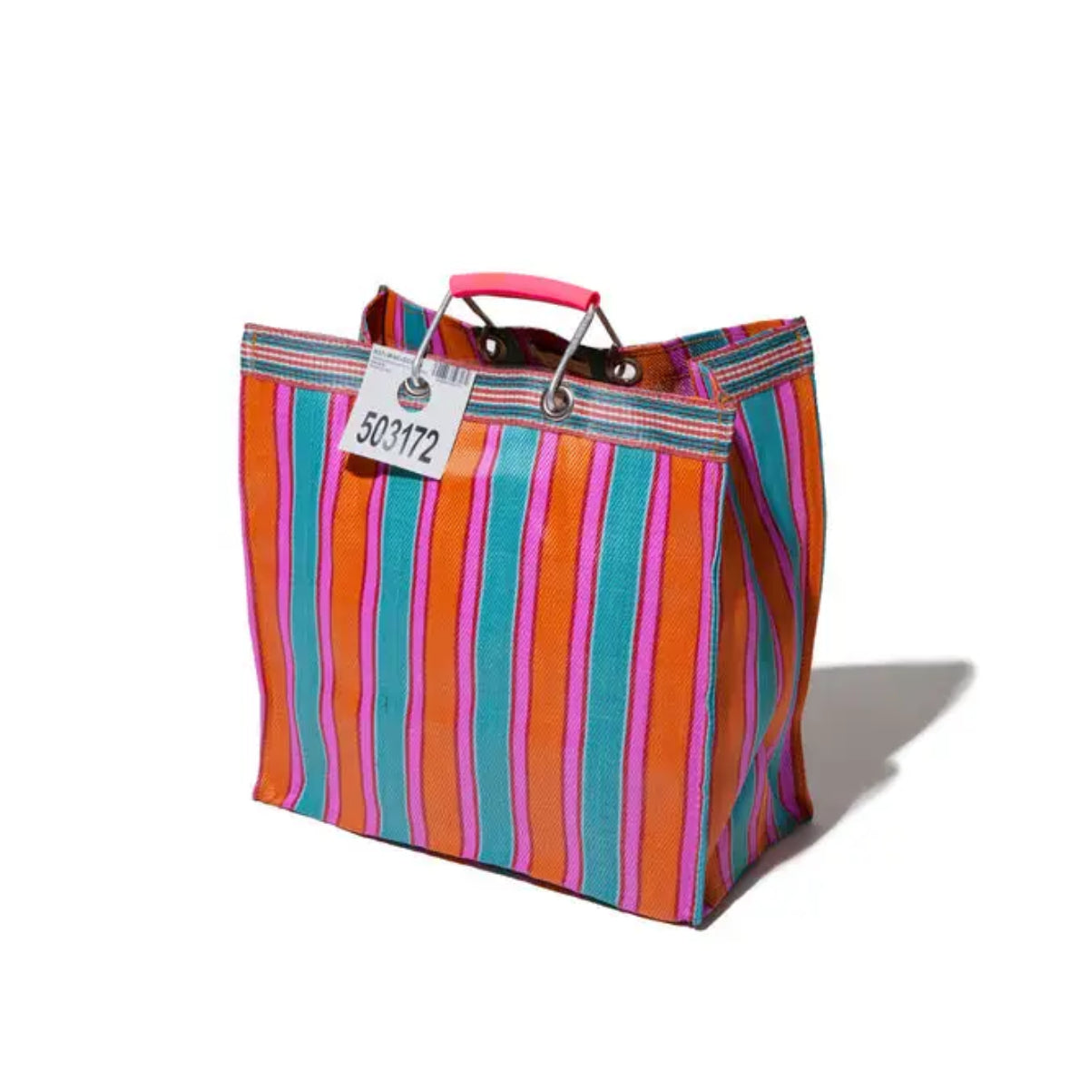 Puebco Recycled Plastic Stripe Bag Square in Orange X Pink