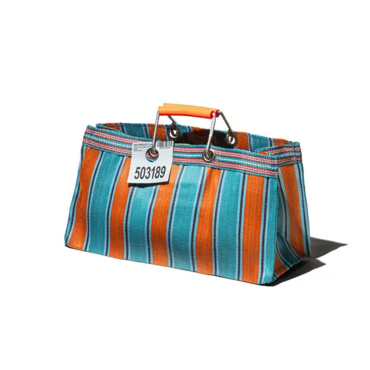 Puebco Recycled Plastic Stripe Bag Wide in Orange X Blue