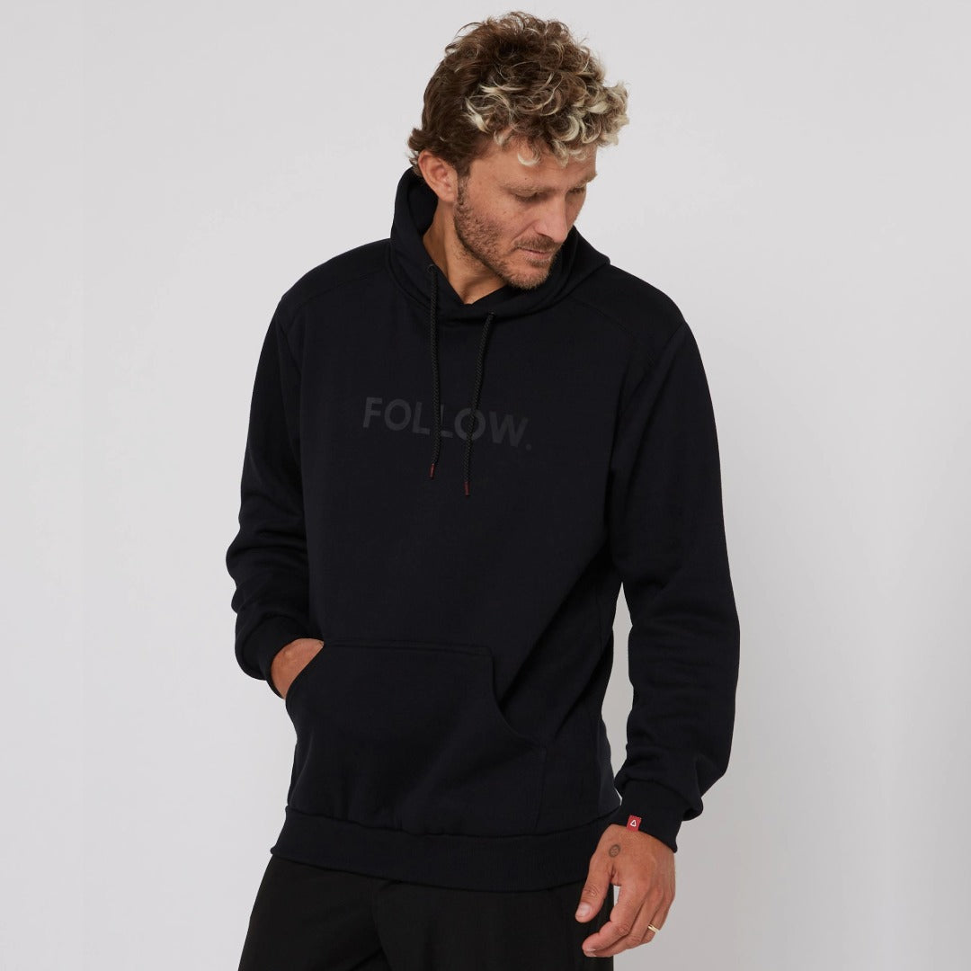 Follow Logo Hoodie in Black - Image 1