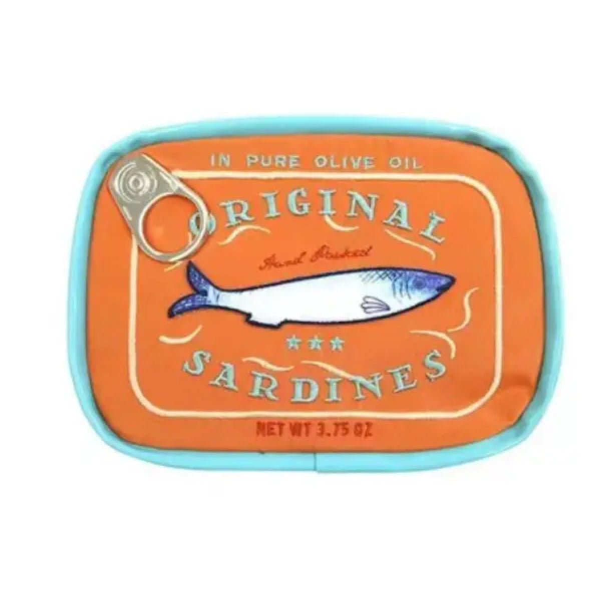 Sardine's Tin Can Cosmetic Bag in Orange/Teal