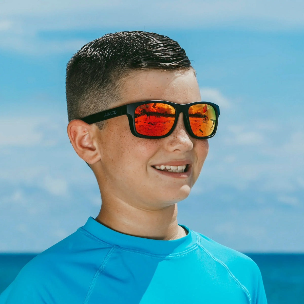 Abaco Seaport Junior Sunglasses in Matte Black/Grey