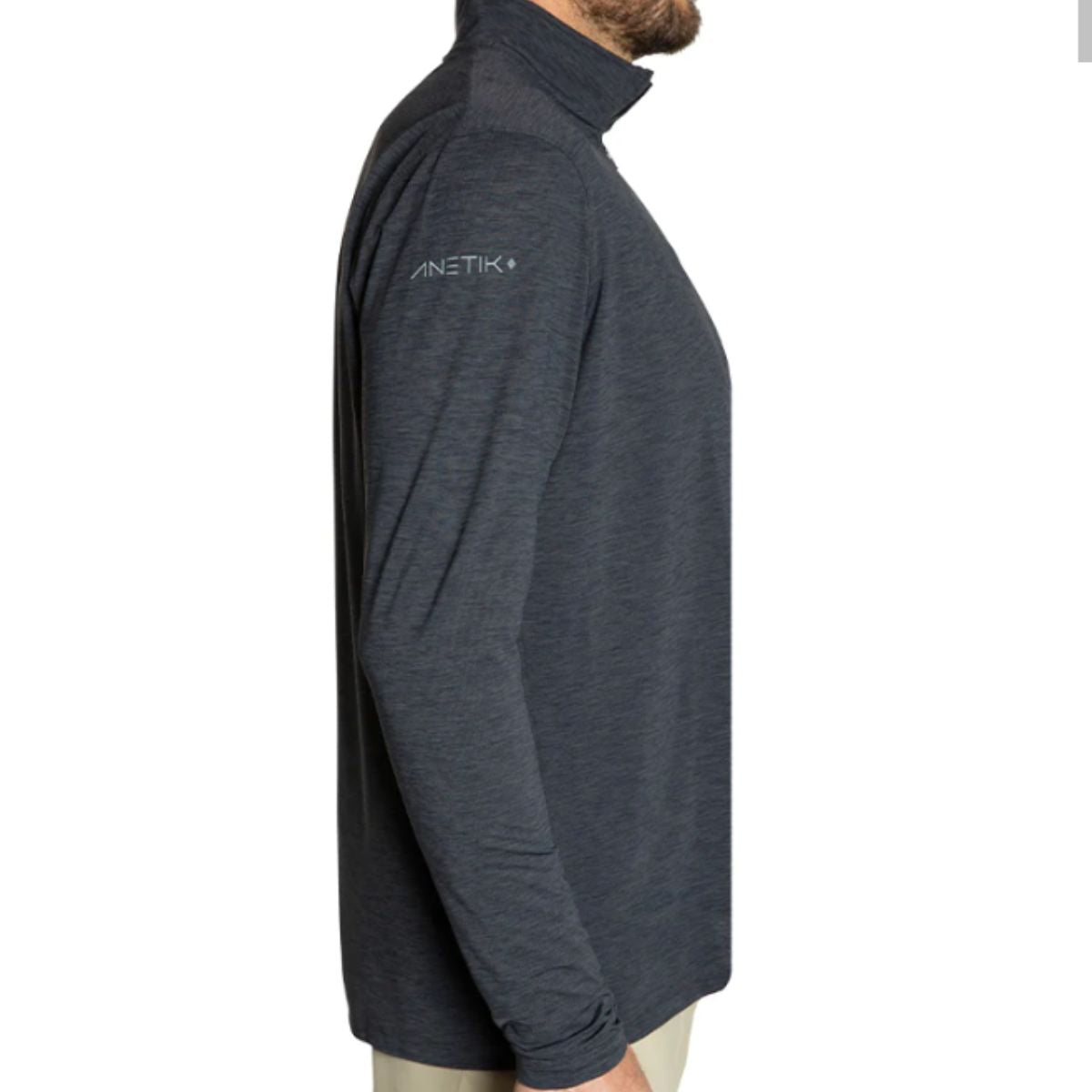 ANETIK BoardCo Low Pro Long Sleeve Quarter Zip in Charcoal Heather - BoardCo