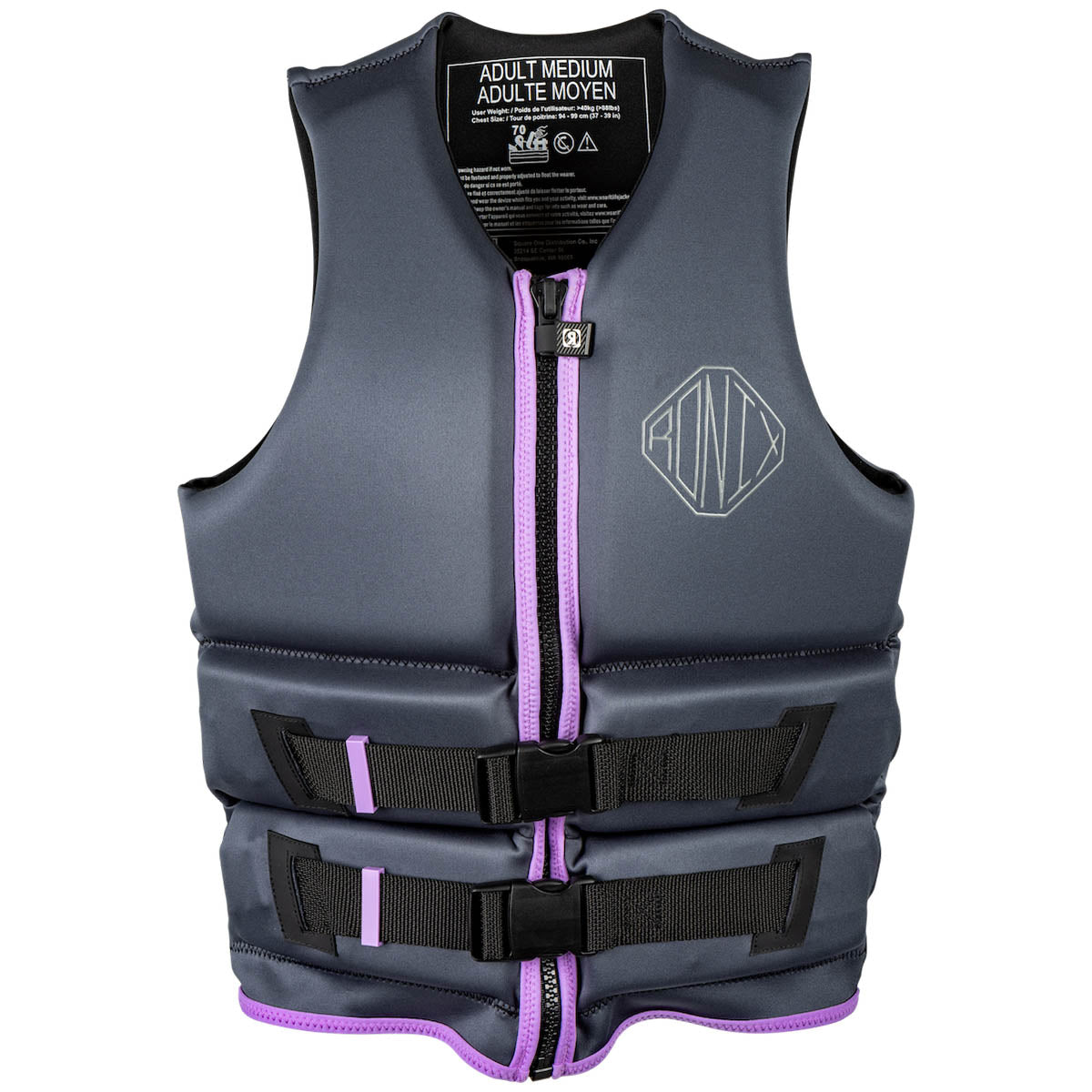 Ronix Avalon Women's Yes CGA Life Jacket in Ash / Violet