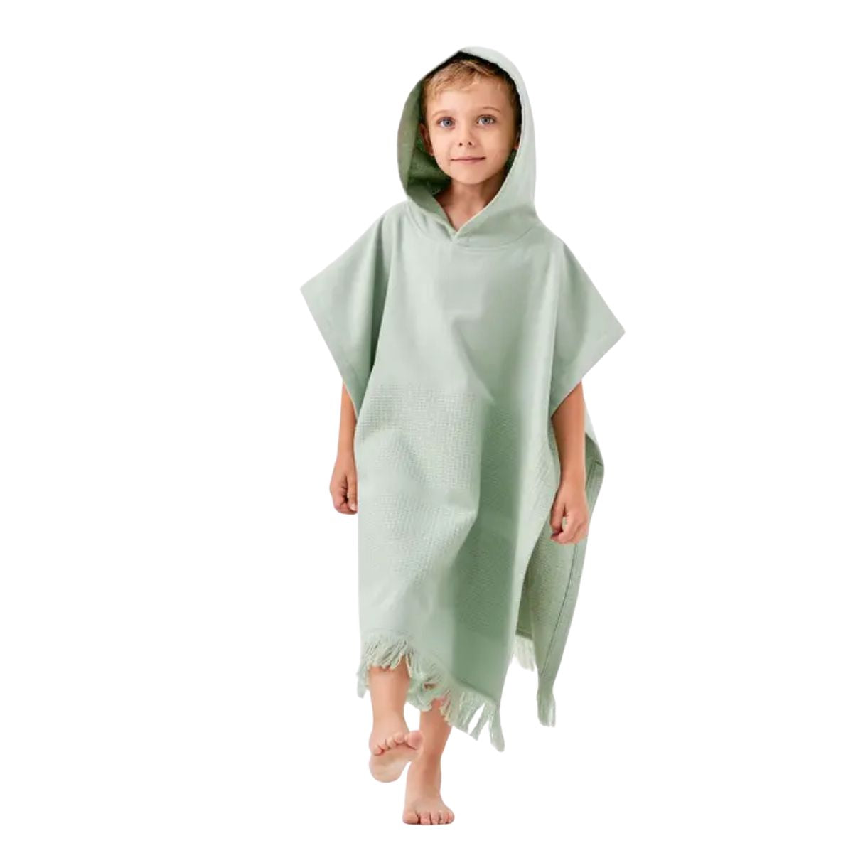 Kikoya Kids Hooded Poncho Changing Towel Terrybacked in Green