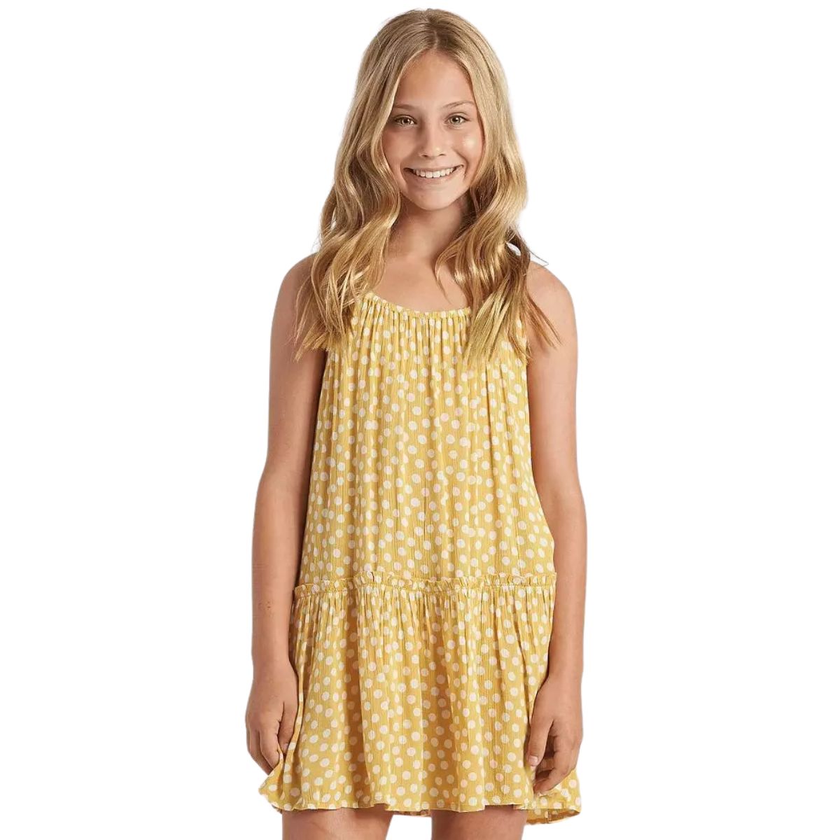 Billabong Girls Butterscotch Dress in Bright Gold