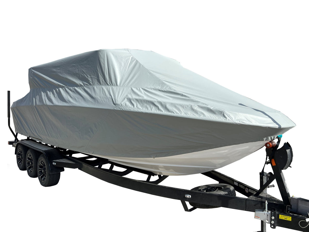 Centurion Ri245 with PPT and Factor bimini Double Up Tower Down Storage Cover - BoardCo