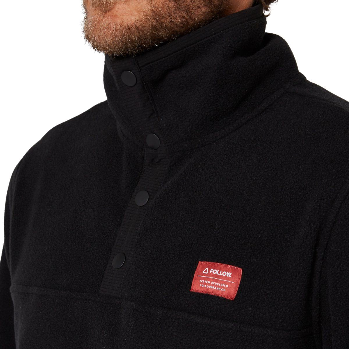 Follow Polar Crew Fleece in Black - BoardCo