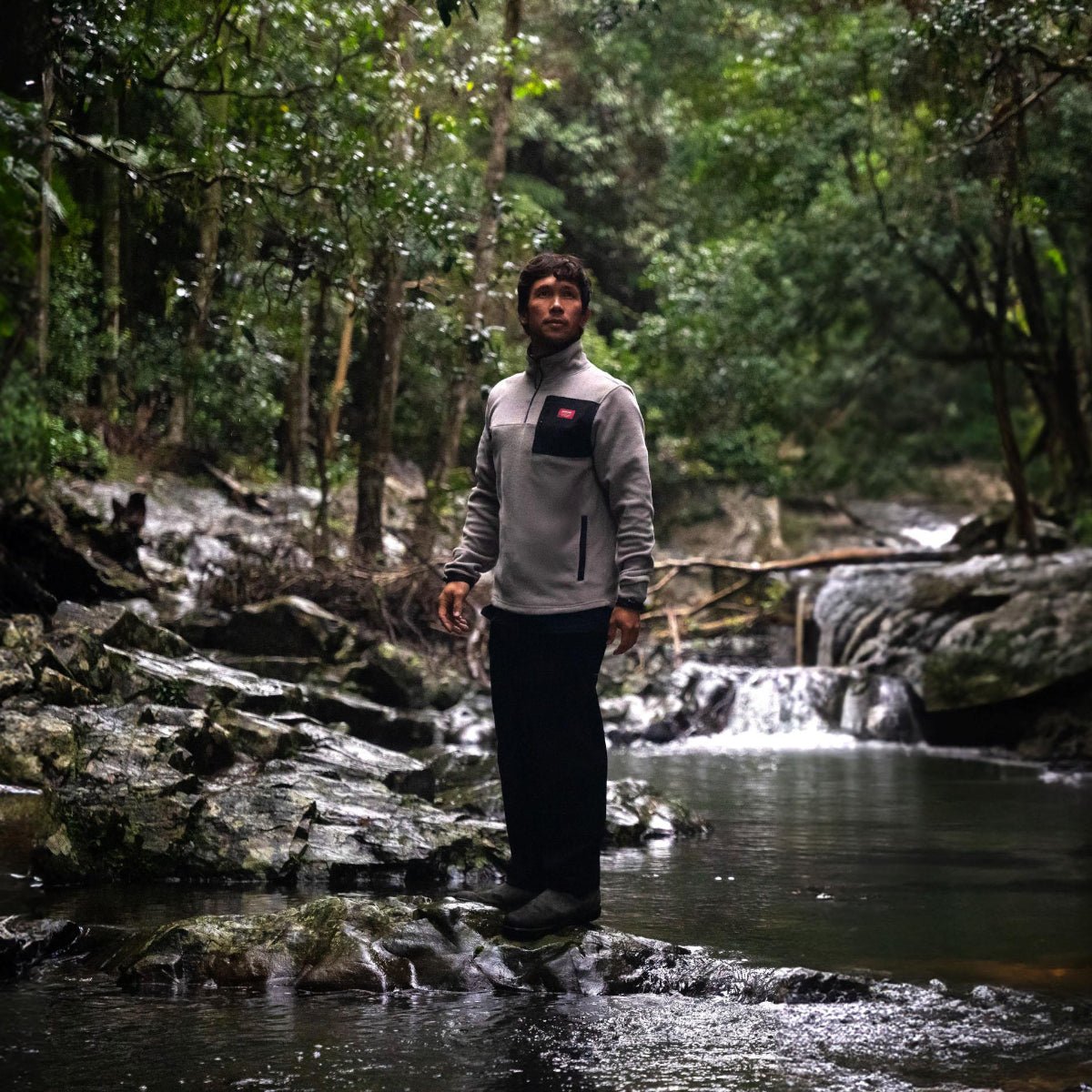 Follow Polar Crew Fleece in Stone - BoardCo