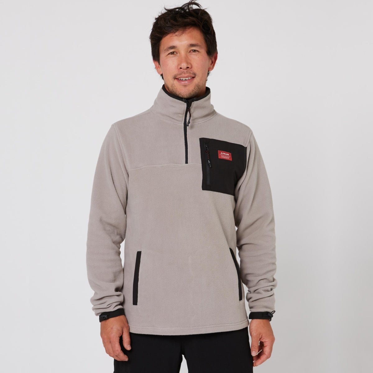Follow Polar Crew Fleece in Stone - BoardCo