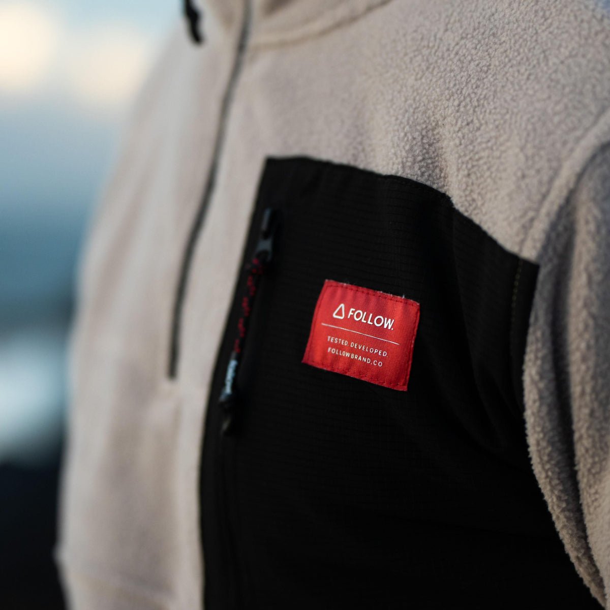 Follow Polar Crew Fleece in Stone - BoardCo