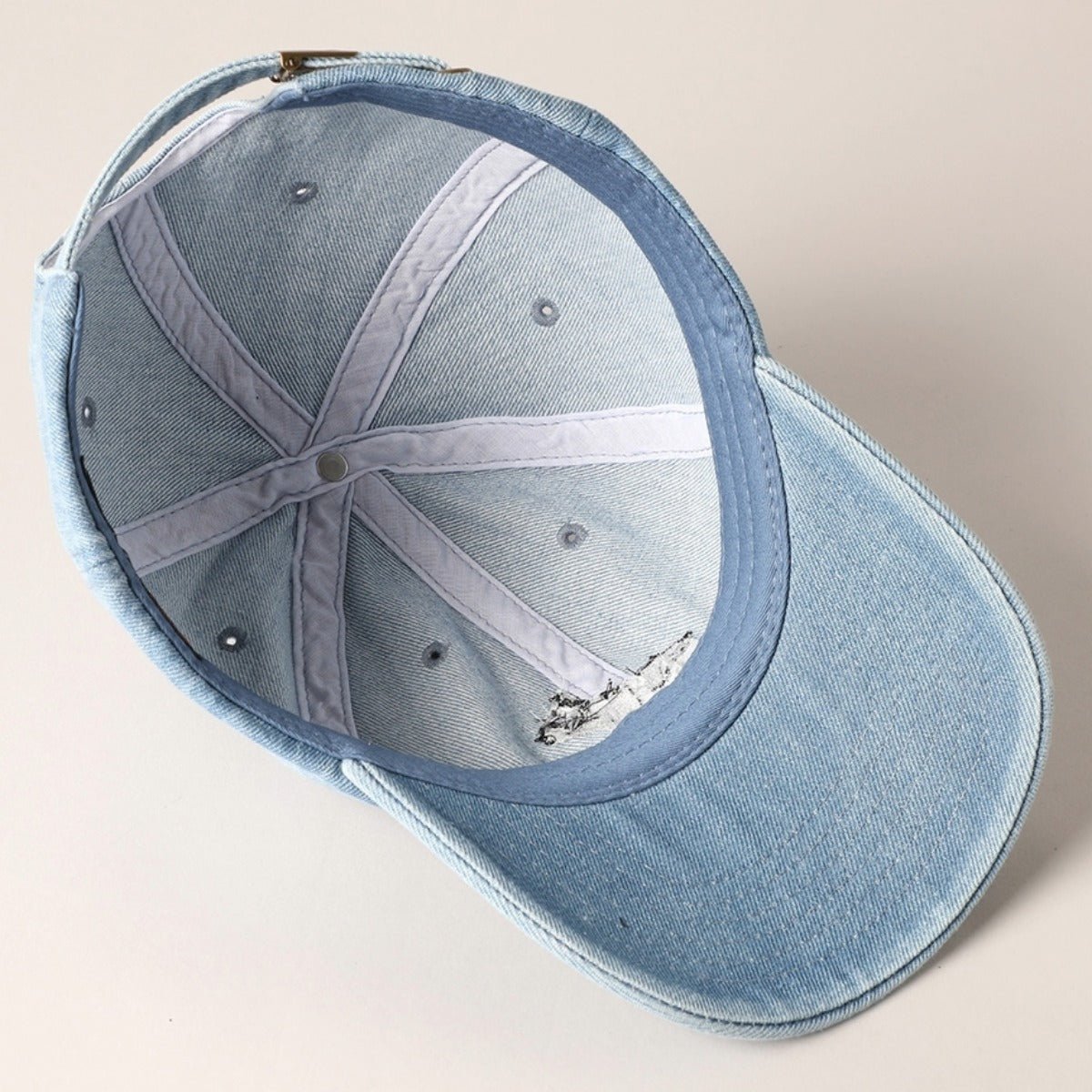 French Bulldog Dog Embroidered Denim Baseball Cap in Light Denim - BoardCo