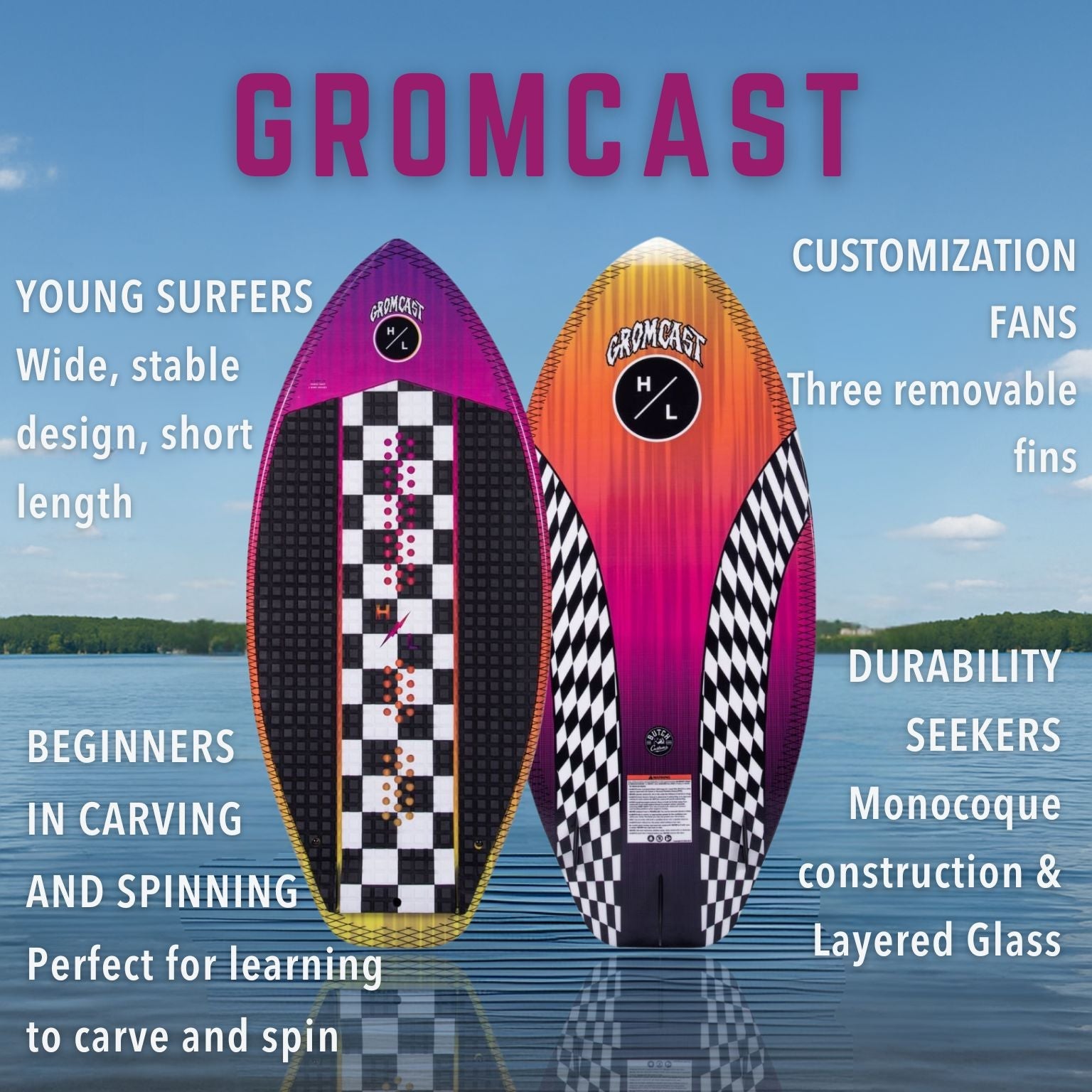Hyperlite Gromcast Wakesurf Board 2025 - BoardCo