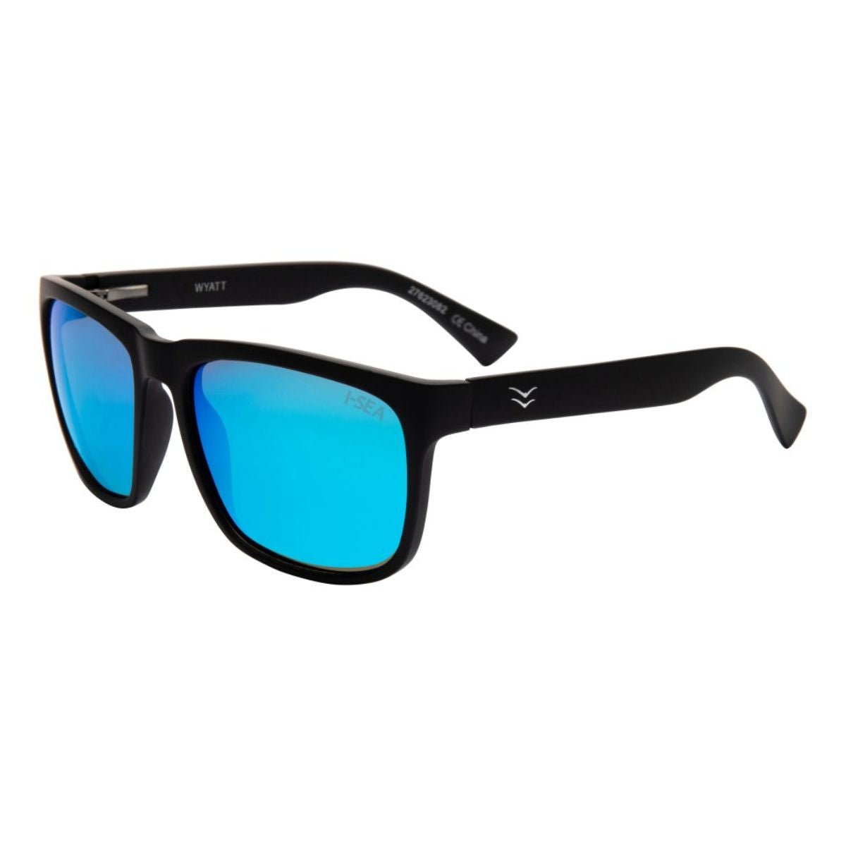 I-Sea Wyatt Sunglasses in Black/Ice Blue - BoardCo