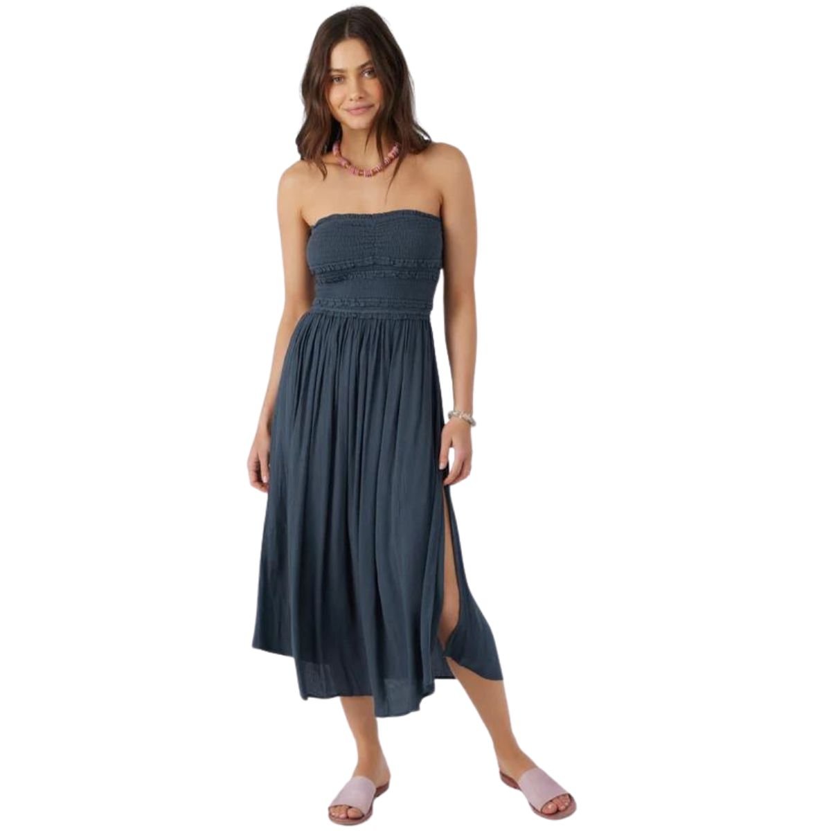 O'Neill Devyn Strapless Midi Dress in Slate - BoardCo