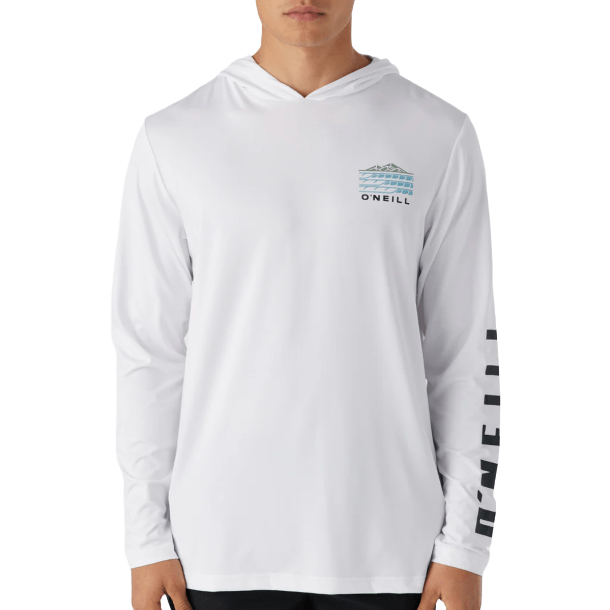 O'Neill TRVLR UPF Swell Hooded Long Sleeve in White - BoardCo