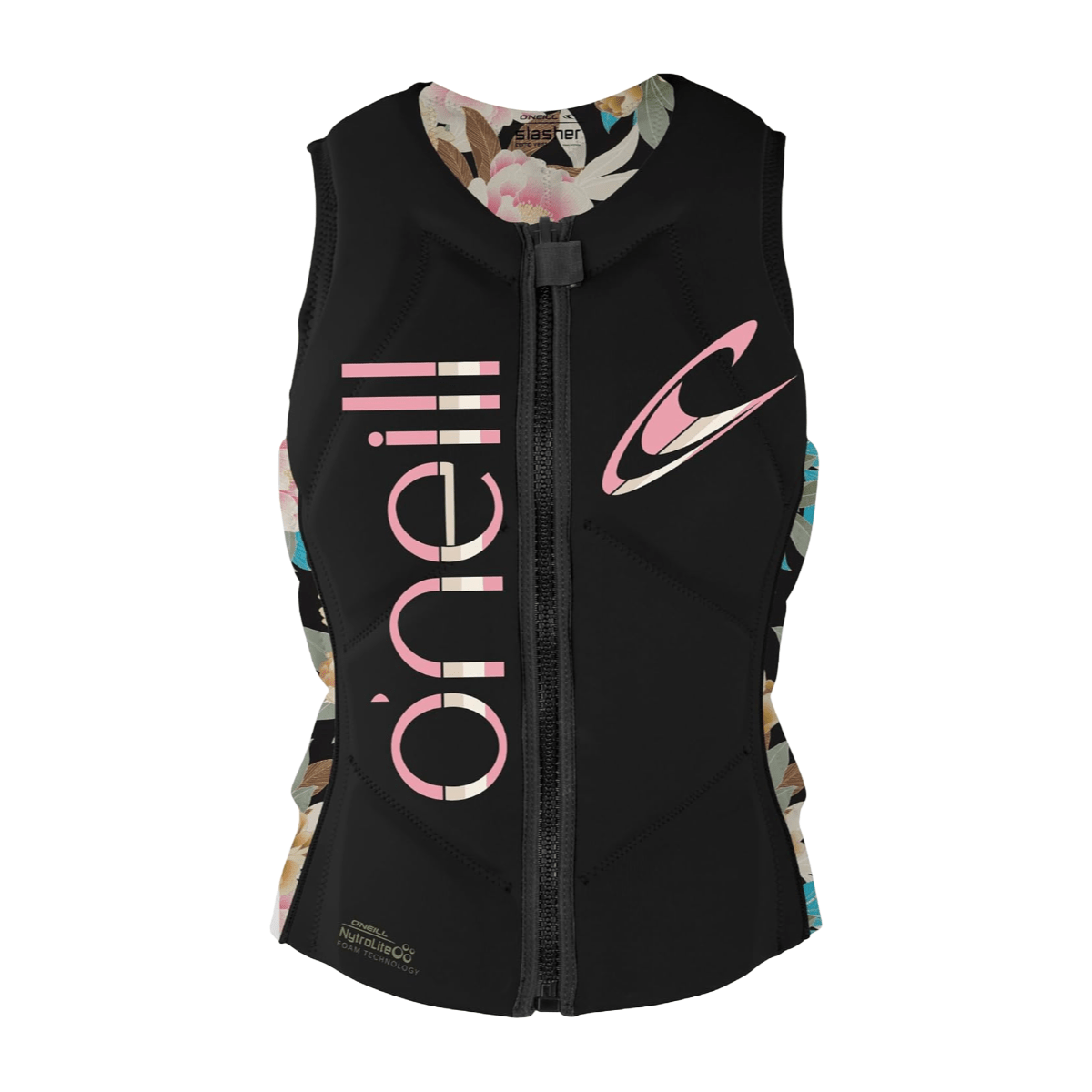 O'Neill Women's Slasher Comp Vest in Black/Mikah Floral - BoardCo