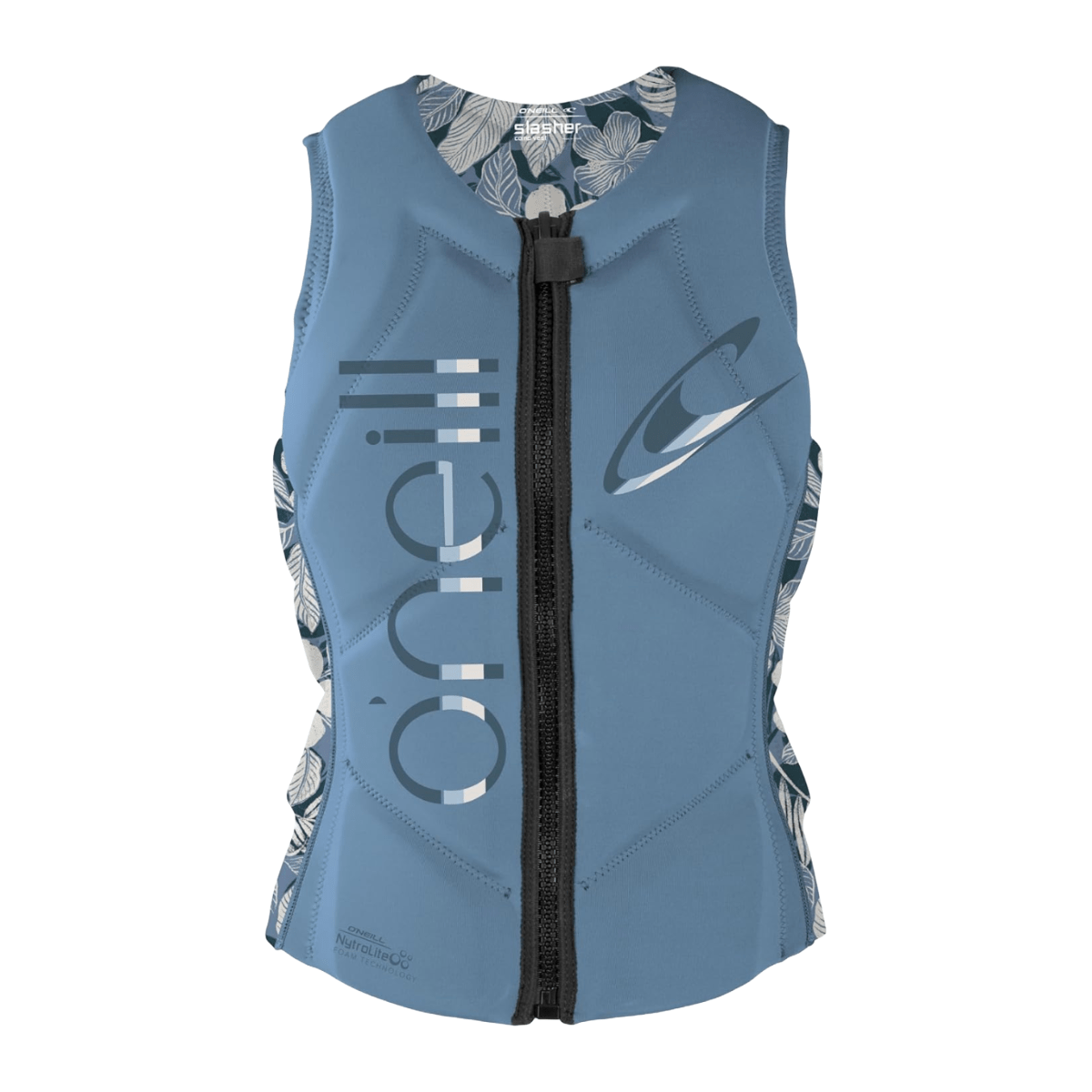 O'Neill Women's Slasher Comp Vest in Denim/Palm Tropical - BoardCo