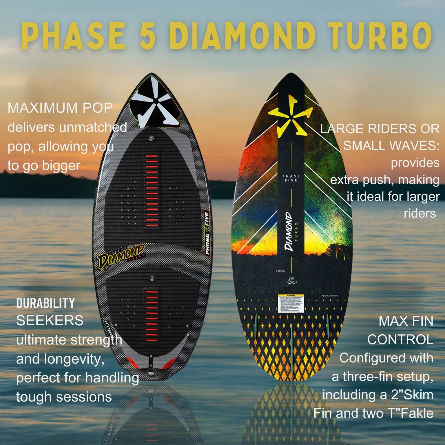 Phase 5 Diamond Turbo Wakesurf Board 2025 - BoardCo