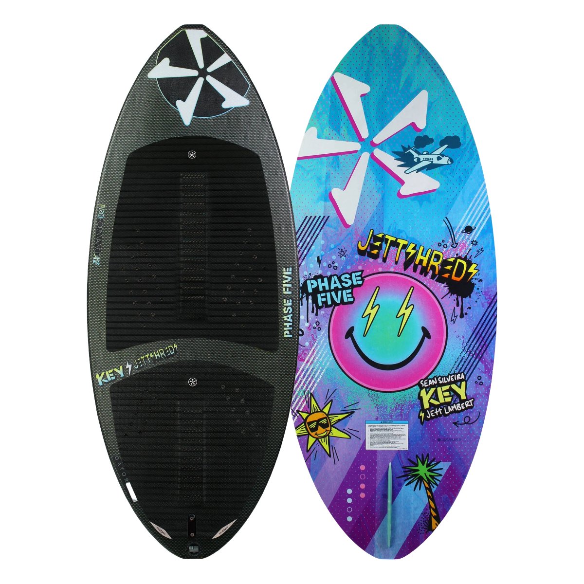 Phase 5 Key Jett Shreds Wakesurf Board 2024 - Black Pads - BoardCo