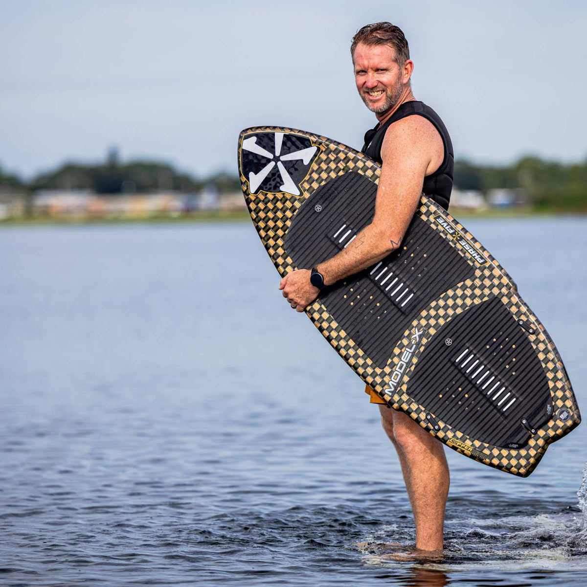 Phase 5 Model X LTD Wakesurf Board 2027 – deck view outdoors