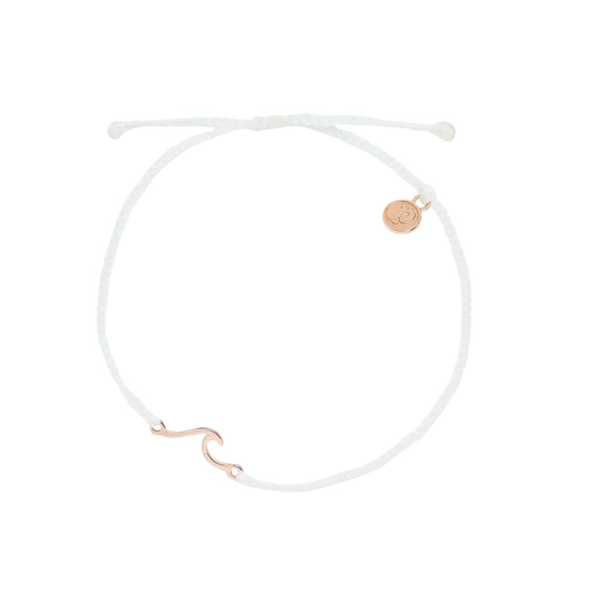 Pura Vida Shoreline Rose Gold Anklet in White - BoardCo