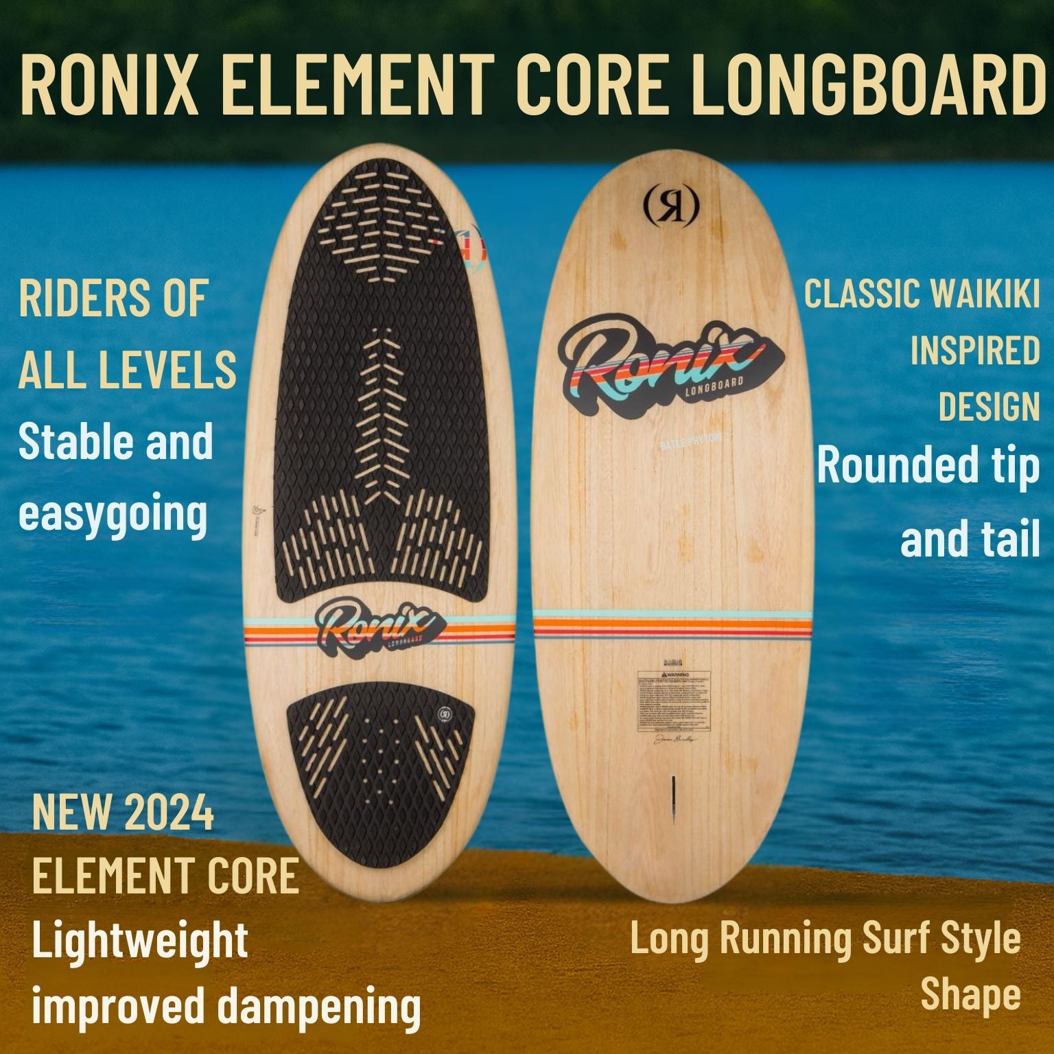 Ronix Element Core Longboard Wakesurf Board 2025 - BoardCo