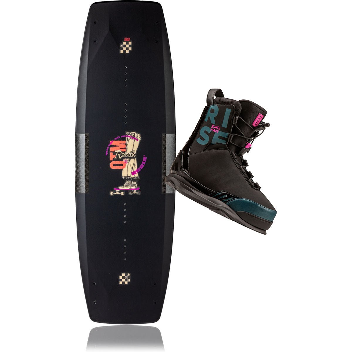 小物 wake setinn Ronix Quarter 'Til Midnight w/ Rise Wakeboard Package 2025