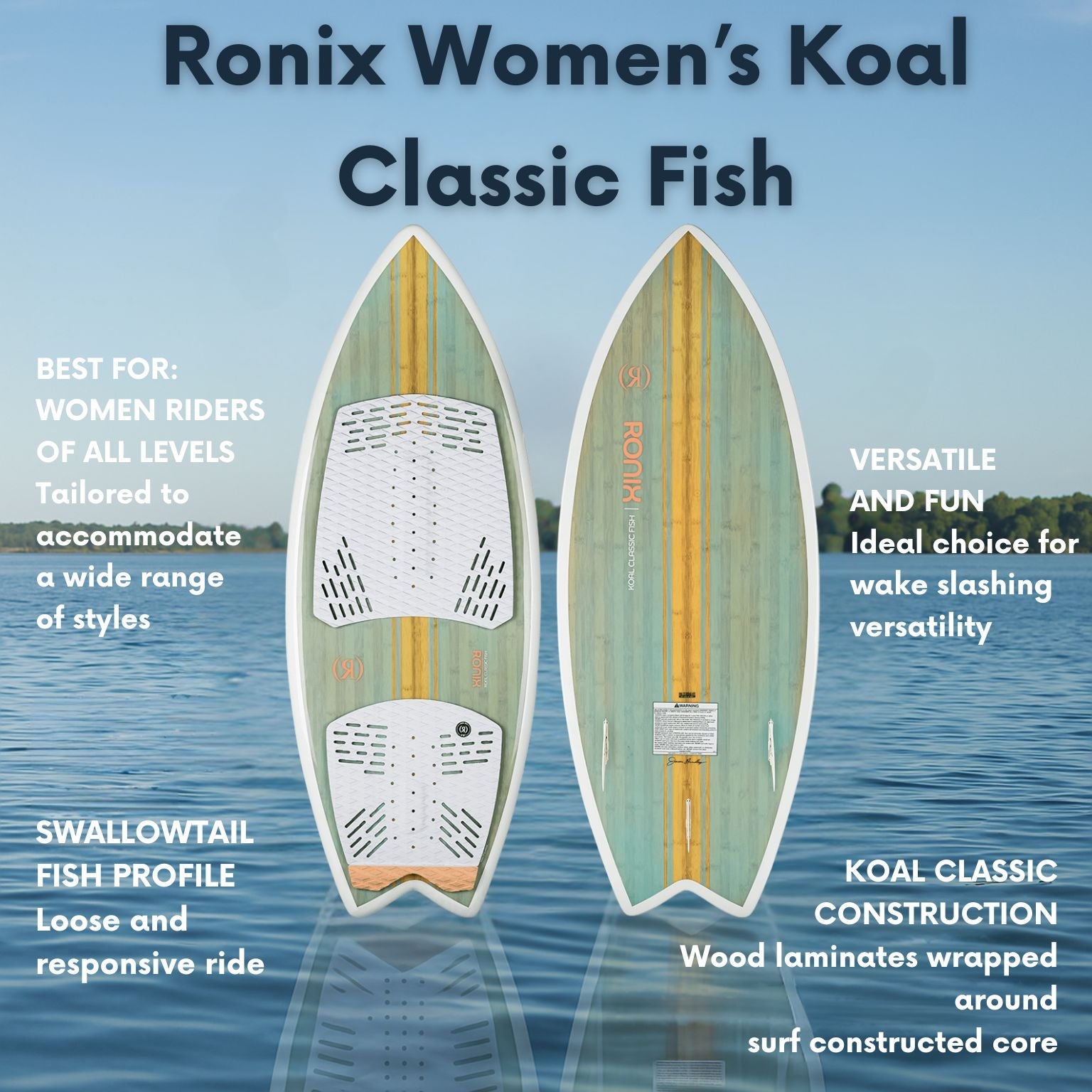 Ronix Women's Koal Classic Fish Wakesurf Board 2025 - BoardCo