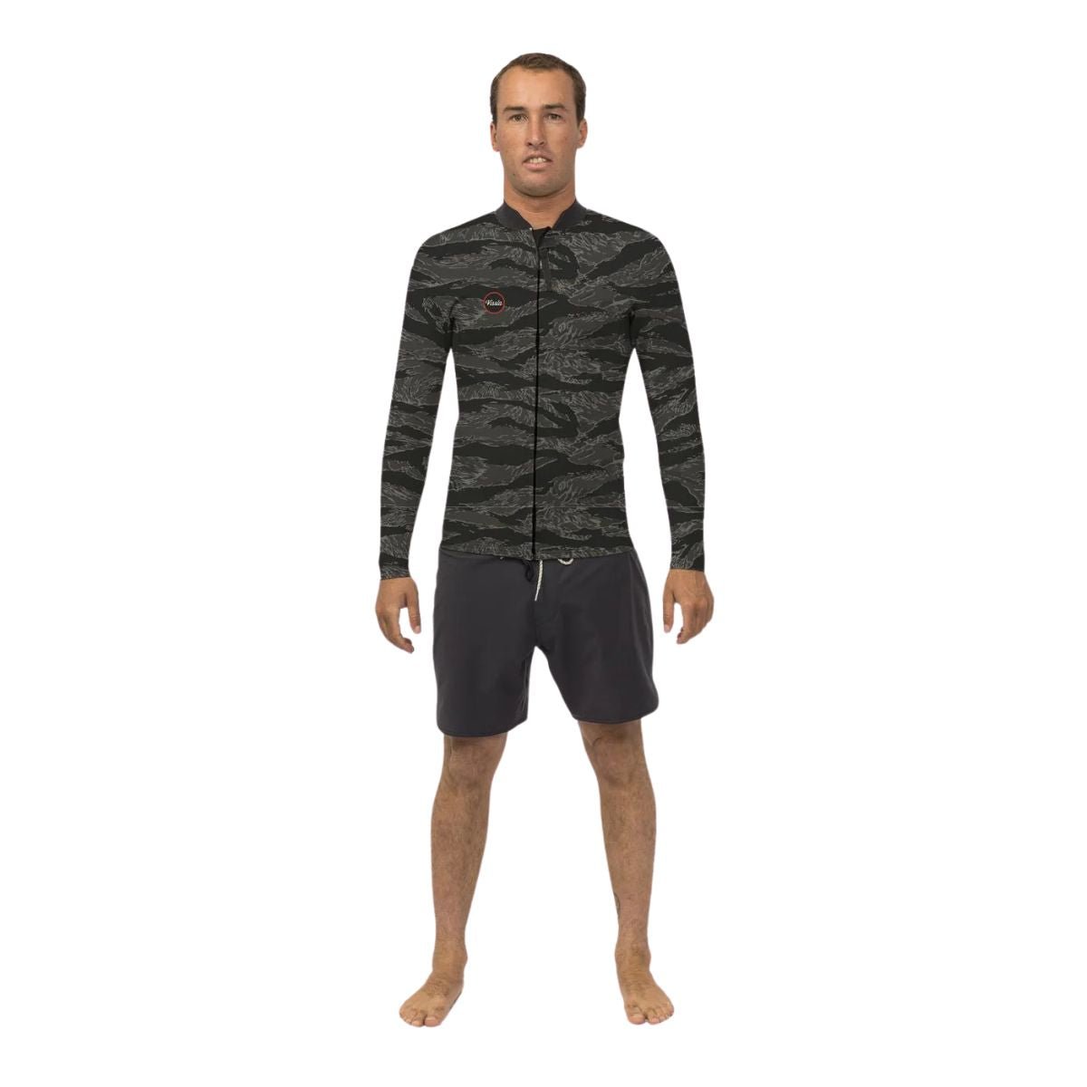 Vissla 2mm Solid Sets Front Zip Jacket - Black Camo