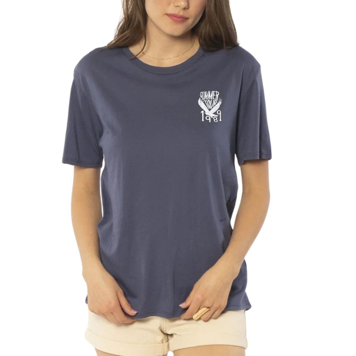 Amuse Society Summer Tour Boyfriend Tee in Indigo - BoardCo